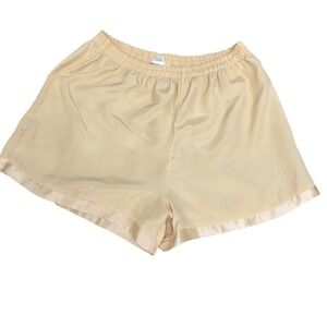 Vintage Victoria Secret M Gold Label Gold Satin Sleep Shorts Loungewear Flawed‎
